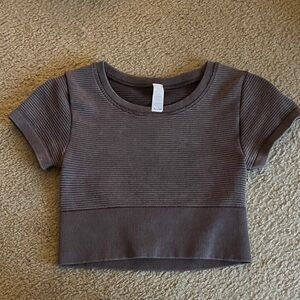 Aerie  Ribbed Brown Crop Top
